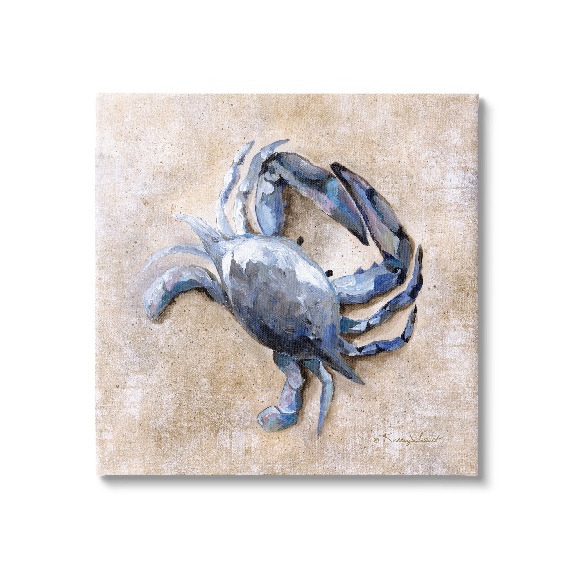 Stupell Marine Crab Sandy Ocean Life Landscape Painting Gallery Wrapped Canvas Print Wall Art