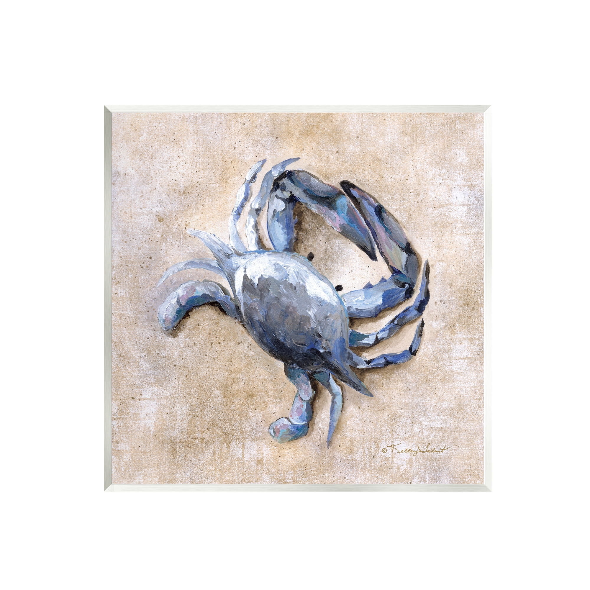 Stupell Marine Crab Sandy Ocean Life Landscape Painting Wall Plaque Unframed Art Print Wall Art
