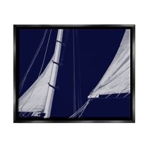 Stupell Marine Mast Sails Watercraft Boat Landscape Photography Black Floater Framed Art Print Wall Art