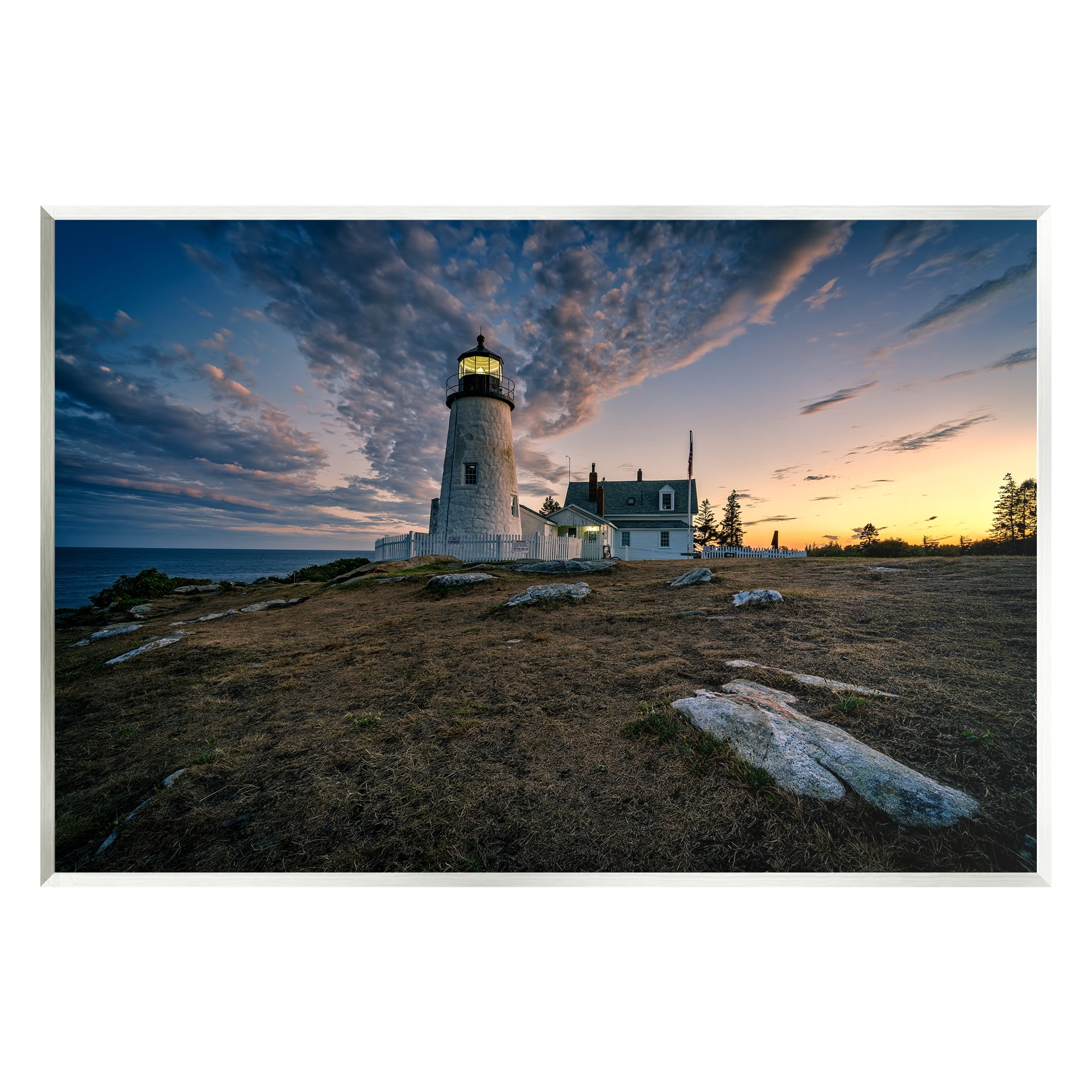 Stupell Maritime Lighthouse Clouds Landscape Landscape Photography Wall Plaque Unframed Art Print Wall Art