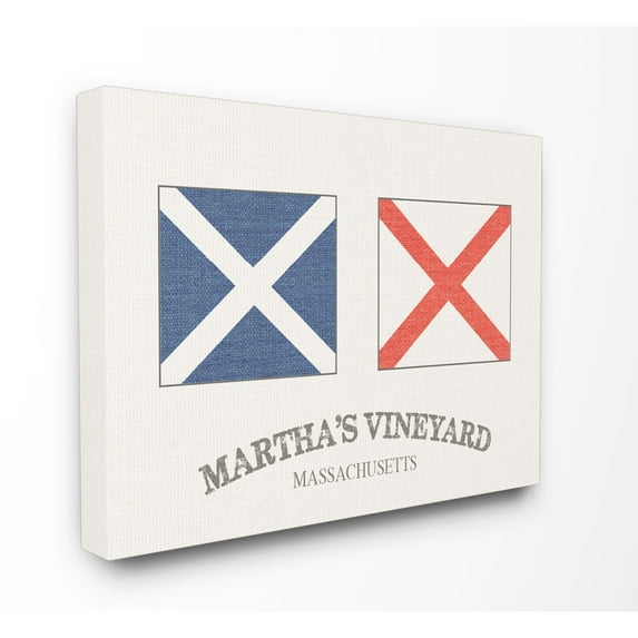Stupell Martha's Vineyard Nautical Flags Stretched Canvas Wall Art 24 x 30