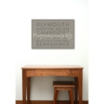 Stupell  Massachusetts Berkshires Boston Salem Typography Stretched Canvas Art 16 x 20