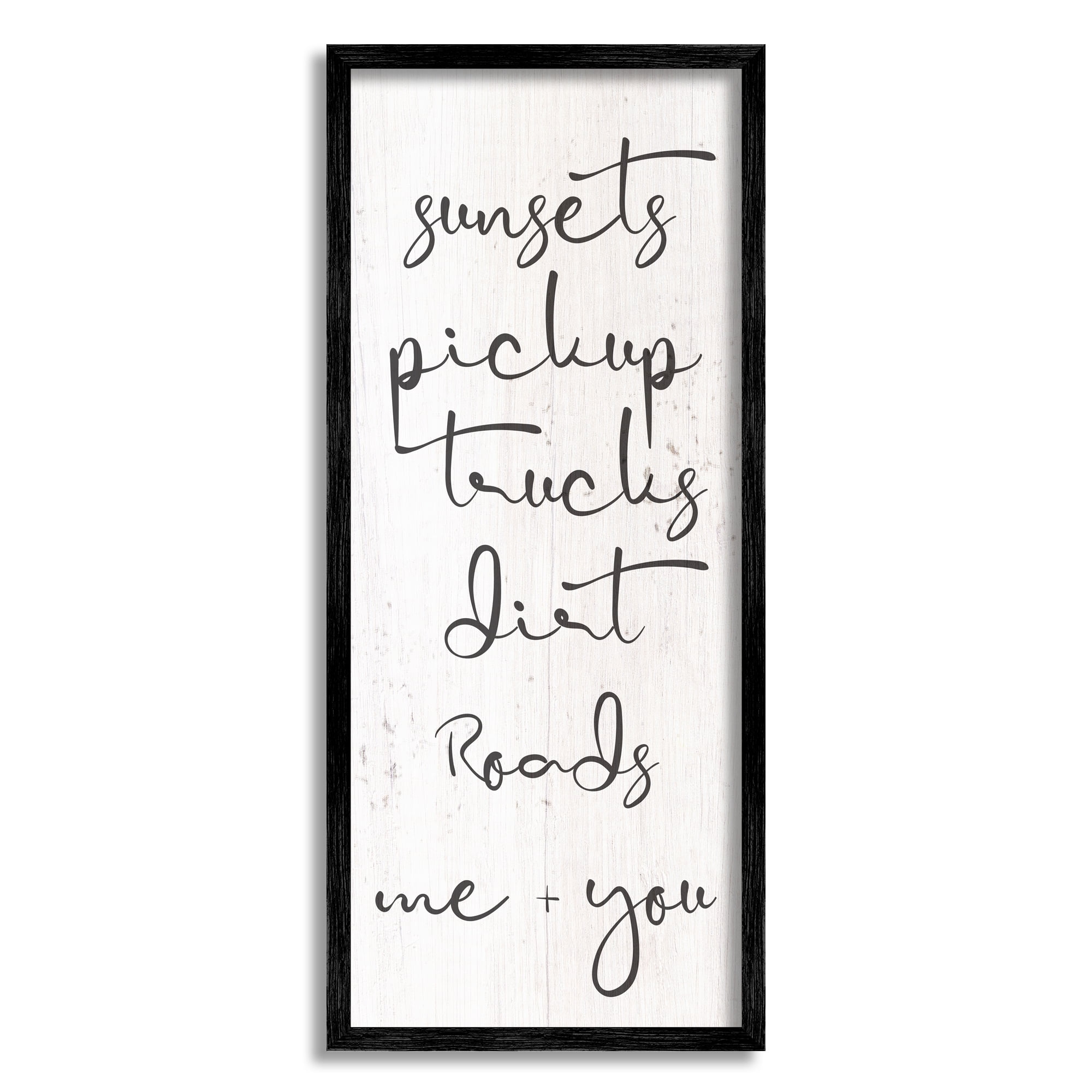 Stupell Me & You Country Romance Phrase Inspirational Painting Black Framed Art Print Wall Art