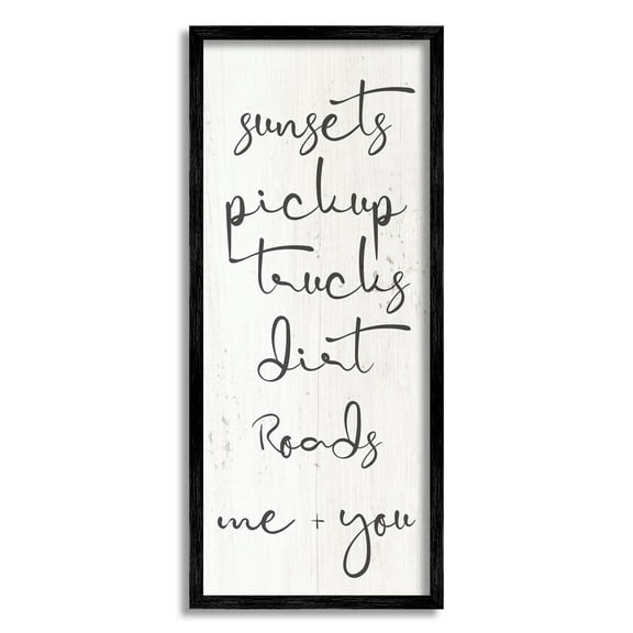 Stupell Me & You Country Romance Phrase Inspirational Painting Black Framed Art Print Wall Art