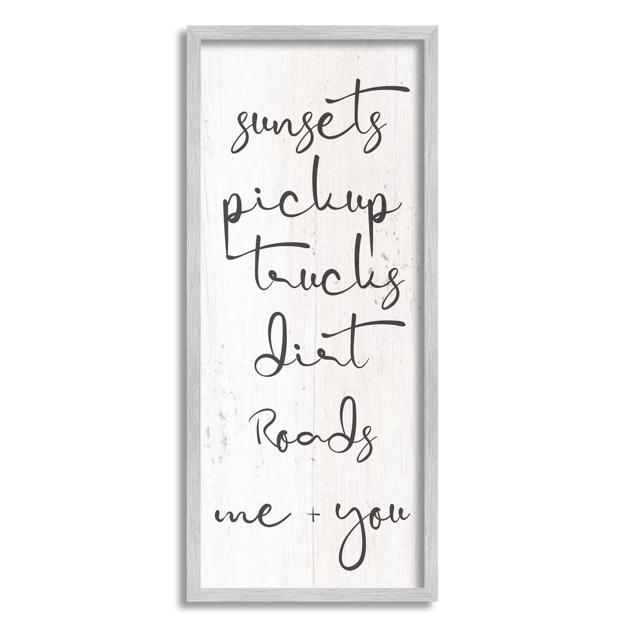 Stupell Me & You Country Romance Phrase Inspirational Painting Gray Framed Art Print Wall Art