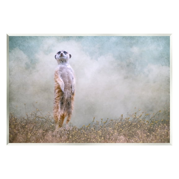 Stupell Meerkat Watching Prairie Nature Animals & Insects Photography Wall Plaque Unframed Art Print Wall Art