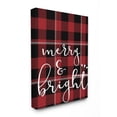 thumbnail image 1 of The Stupell Home Decor Collection Merry & Bright Plaid Typography Oversized Stretched Canvas Wall Art, 24 x 1.5 x 30, 1 of 4