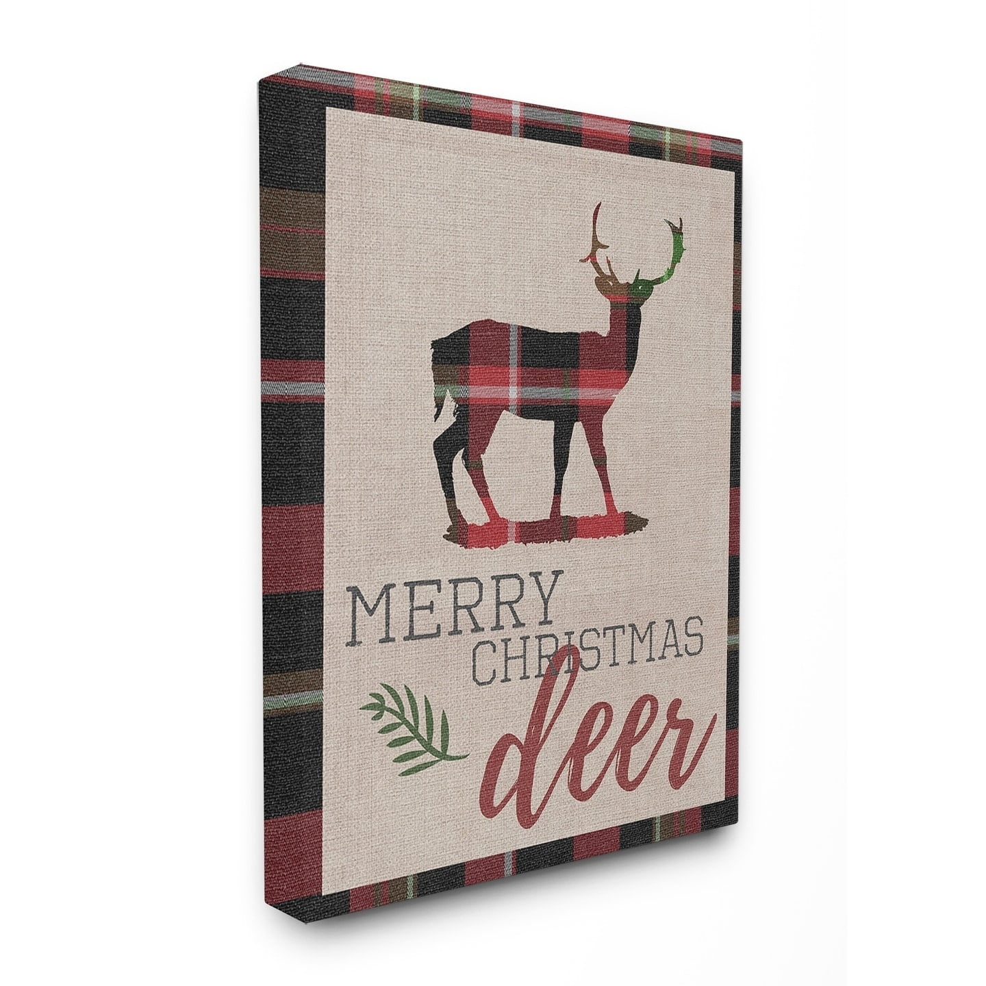 Stupell  Merry Christmas Deer Stretched Canvas Wall Art 30 x 40