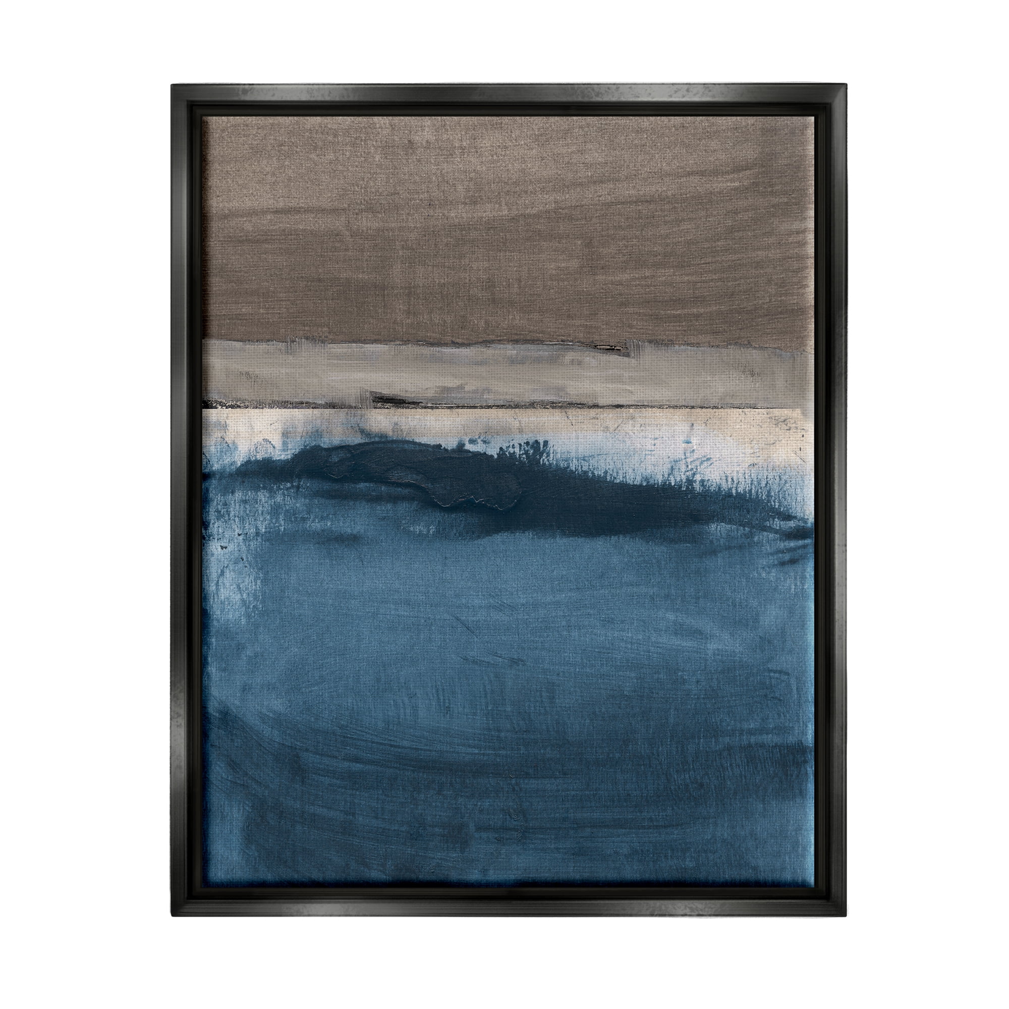 Stupell Midnight Sky Murky Abstract Painting Abstract Painting Black Floater Framed Art Print Wall Art