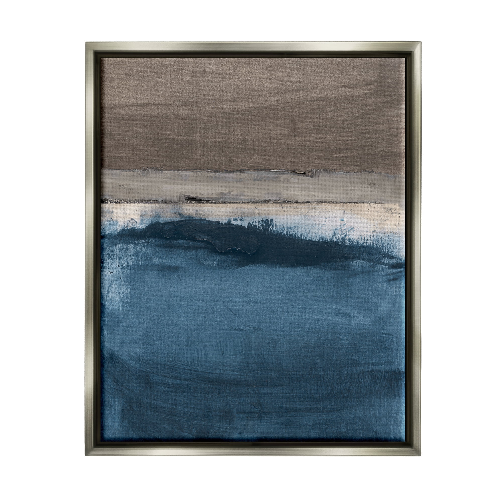 Stupell Midnight Sky Murky Abstract Painting Abstract Painting Gray Floater Framed Art Print Wall Art