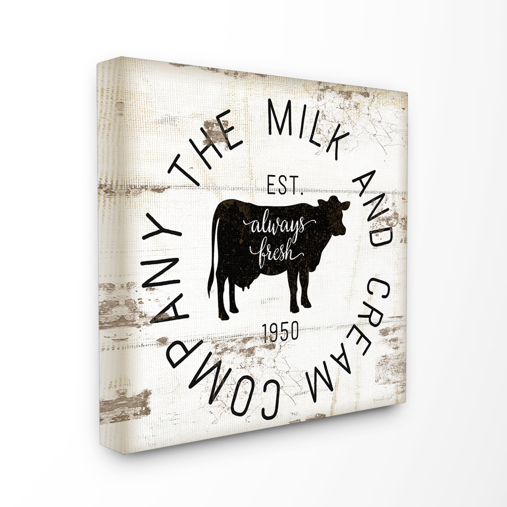 Stupell Milk and Cream Company Sign Canvas Wall Art 17 x 17