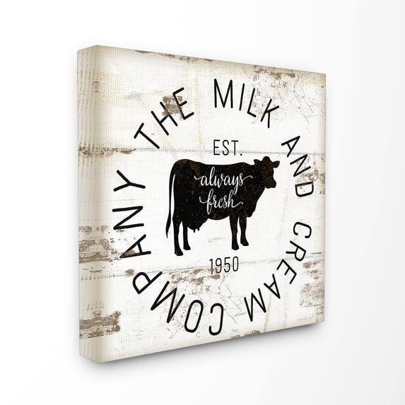 Stupell Milk and Cream Company Sign Canvas Wall Art 17 x 17