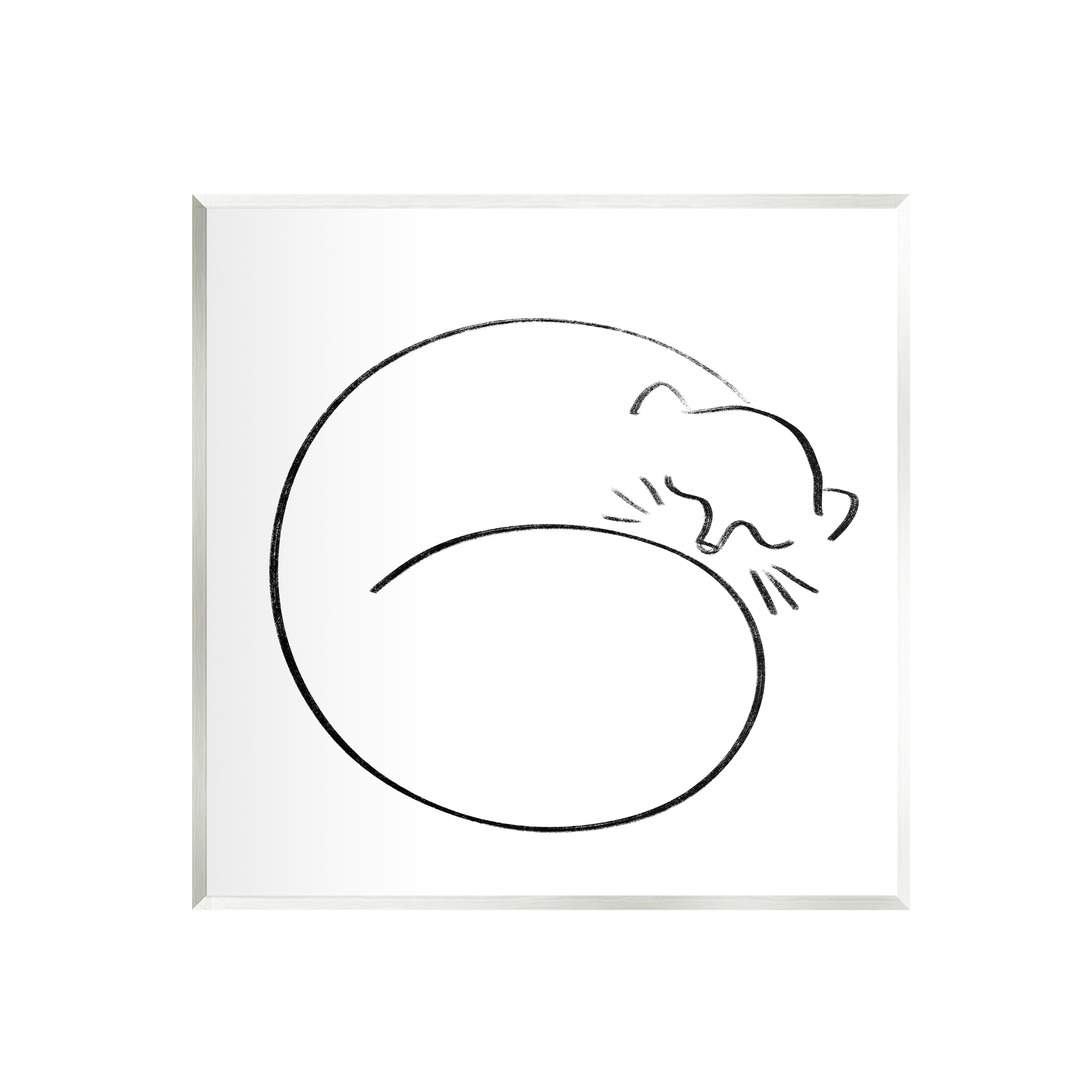Stupell Minimal Cat Line Doodle Animals & Insects Painting Wall Plaque Unframed Art Print Wall Art