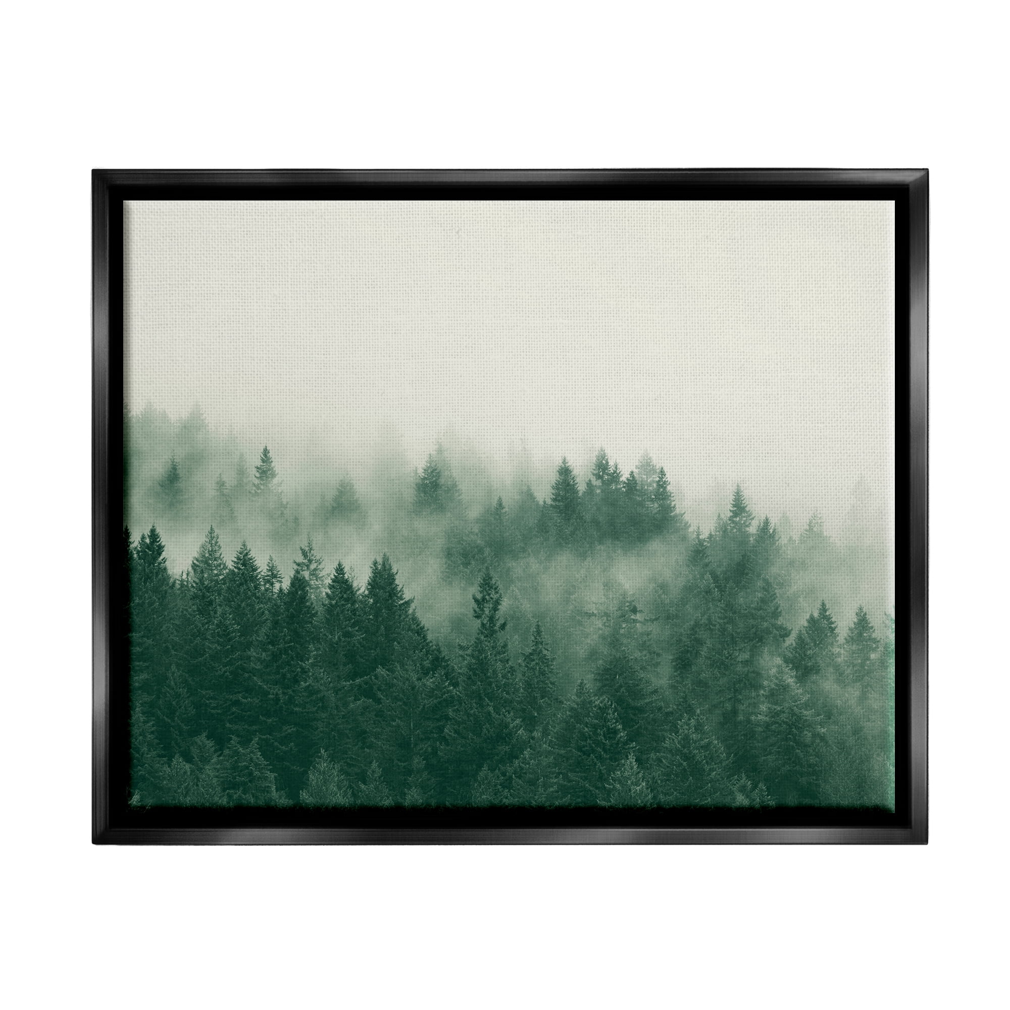 Stupell Misty Trees Woodland Forest Landscape Photography Black Floater Framed Art Print Wall Art