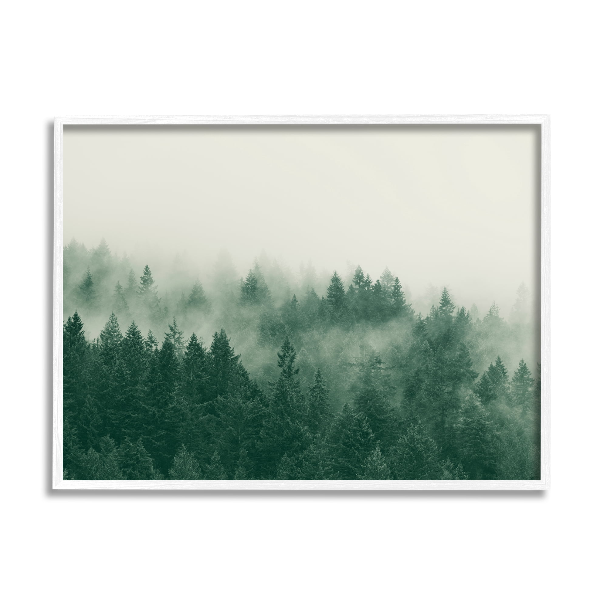 Stupell Misty Trees Woodland Forest Landscape Photography White Framed Art Print Wall Art