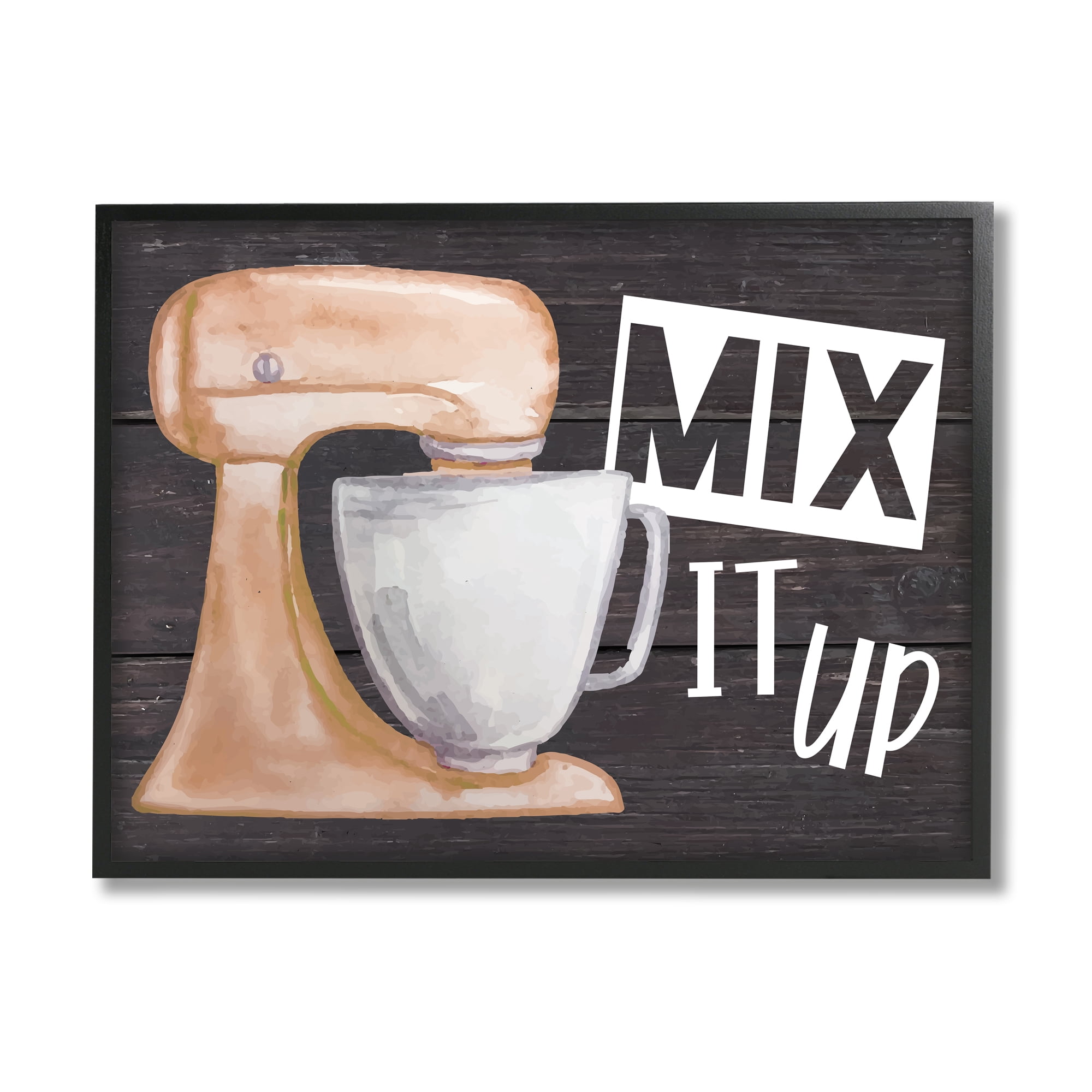 Stupell Mix It Up Kitchen Mixing Baking Food & Beverage Painting Black Framed Art Print Wall Art