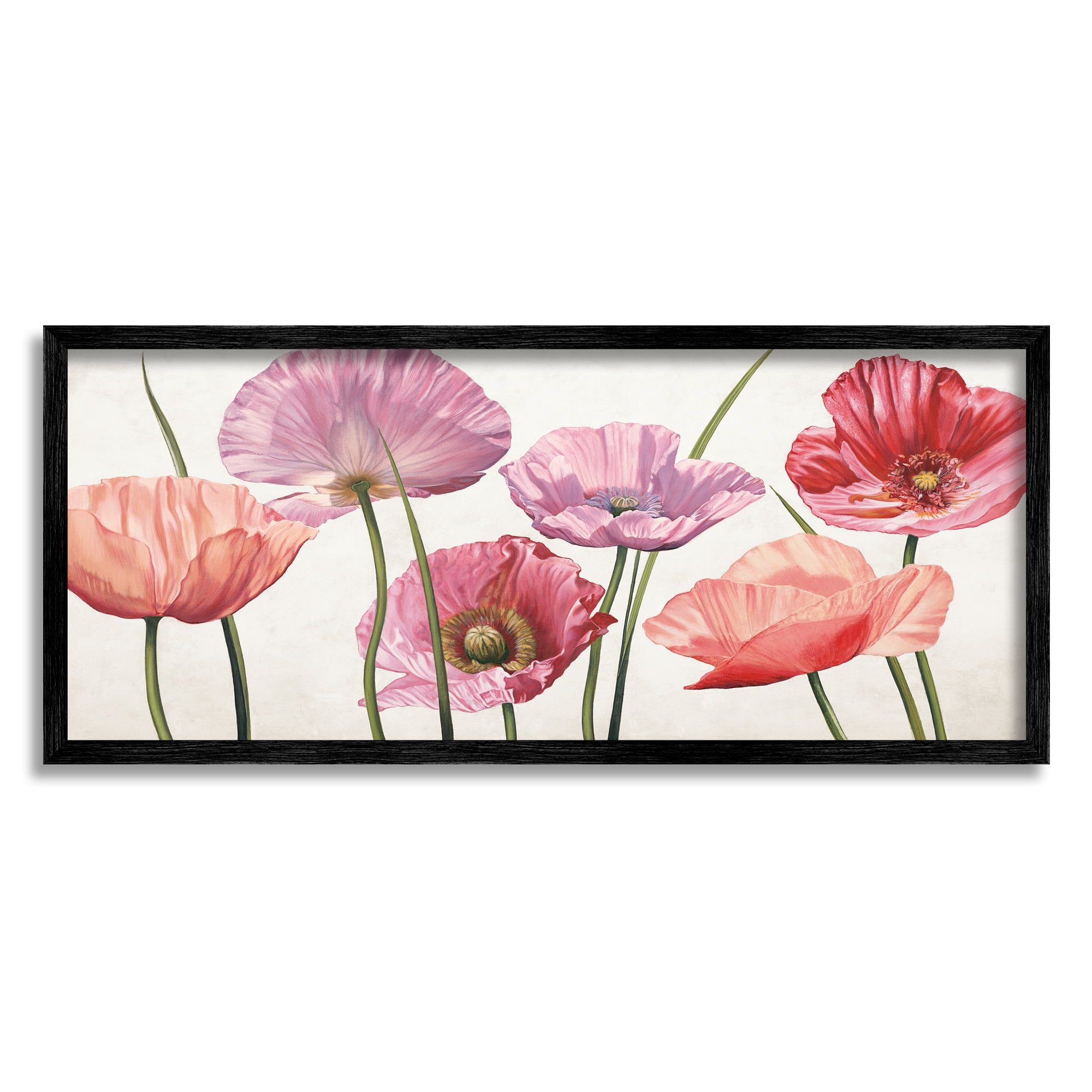 Stupell Mixed Poppies Vivid Petals Botanical & Floral Painting Black Framed Art Print Wall Art