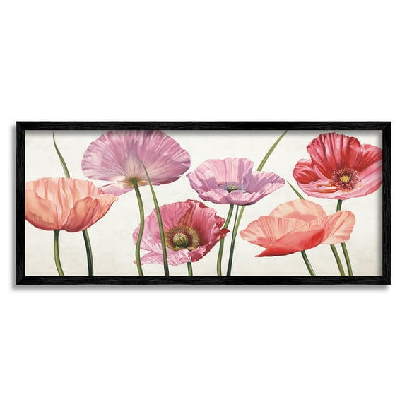 Stupell Mixed Poppies Vivid Petals Botanical & Floral Painting Black Framed Art Print Wall Art