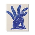 thumbnail image 1 of Stupell Modern Blue Woman Palm Plant Botanical & Floral Painting Gallery Wrapped Canvas Print Wall Art, 1 of 5