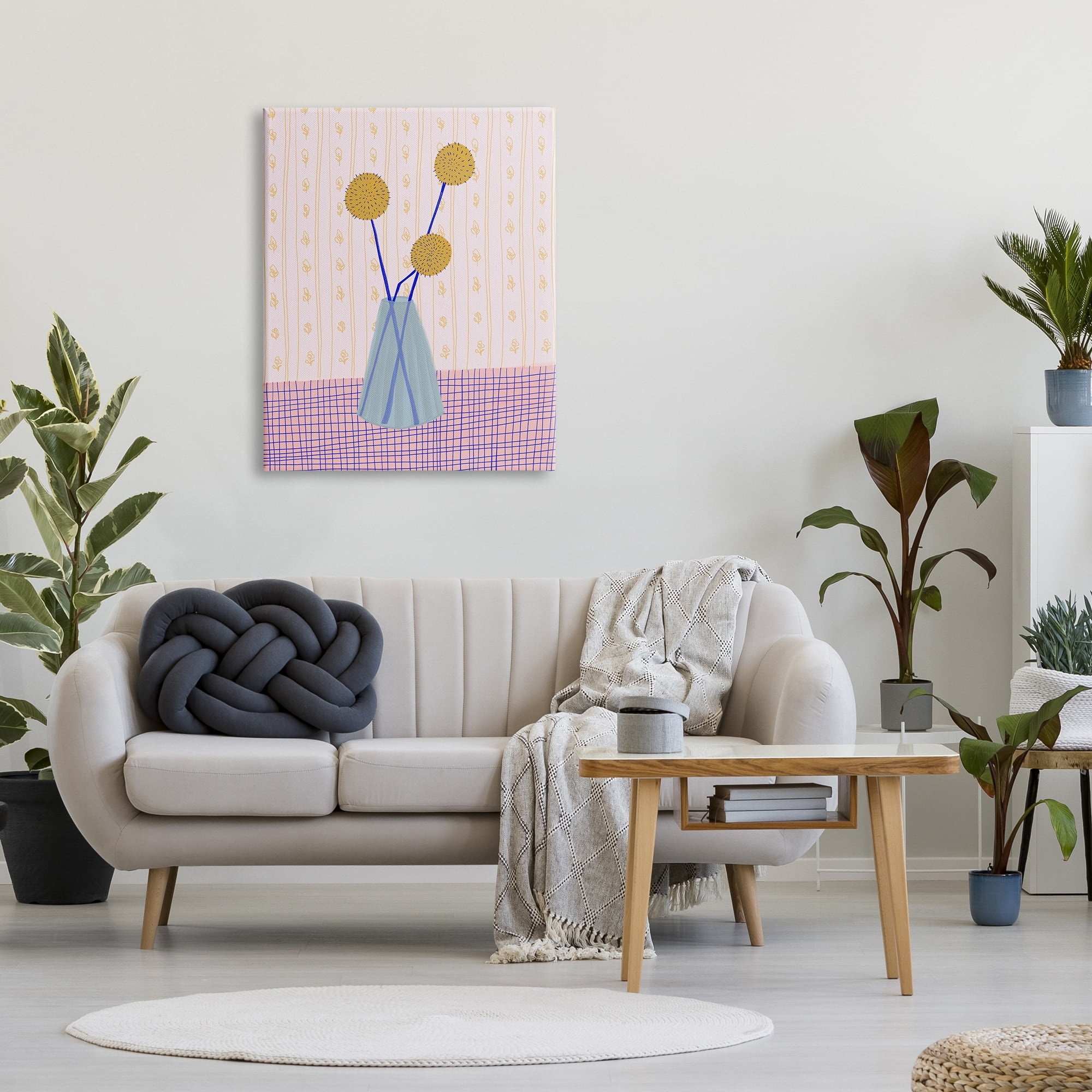Stupell Modern Craspedia Botanical Blooms Botanical & Floral Painting Gallery Wrapped Canvas Print Wall Art
