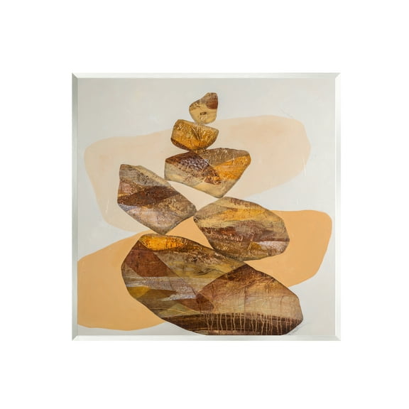 Stupell Modern Natural Stacked Zen Rocks Abstract Painting Wall Plaque Unframed Art Print Wall Art