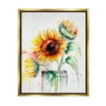 thumbnail image 1 of Stupell Modern Sunflowers Watercolor Style Bouquet Botanical & Floral Painting Gold Floater Framed Art Print Wall Art, 1 of 6