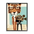 thumbnail image 1 of Stupell Modern Tiger Filming Camera Animals & Insects Painting Black Framed Art Print Wall Art, 1 of 7