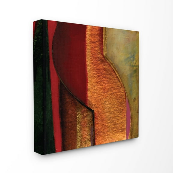 Stupell Modern Zig Zag Russet Stretched Canvas Wall Art 17 x 17