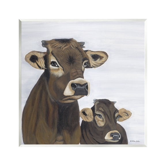 Stupell Mom & Baby Cow Painting Animals & Insects Painting Wall Plaque Unframed Art Print Wall Art
