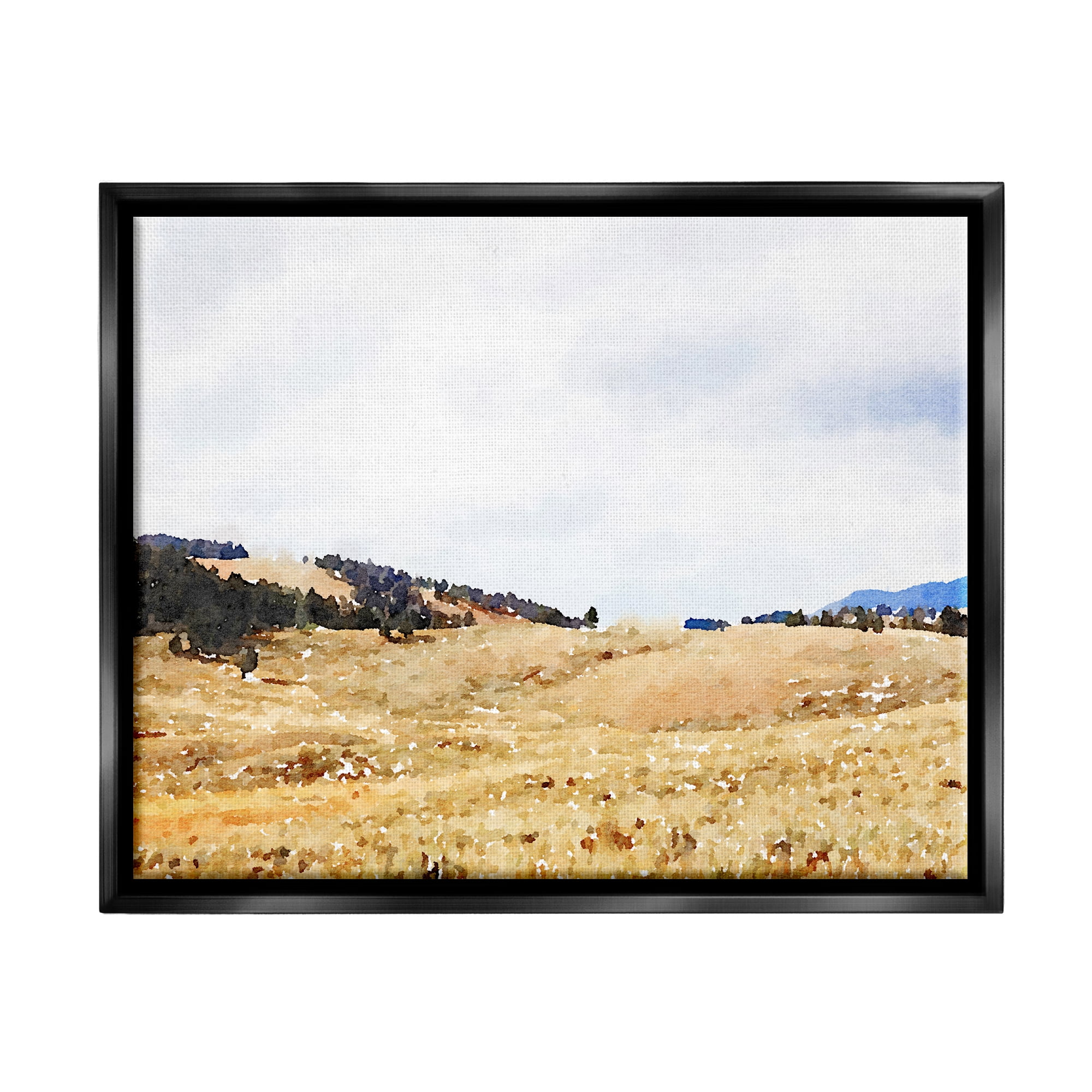 Stupell Montana Plains Rural Countryside Landscape Painting Black Floater Framed Art Print Wall Art