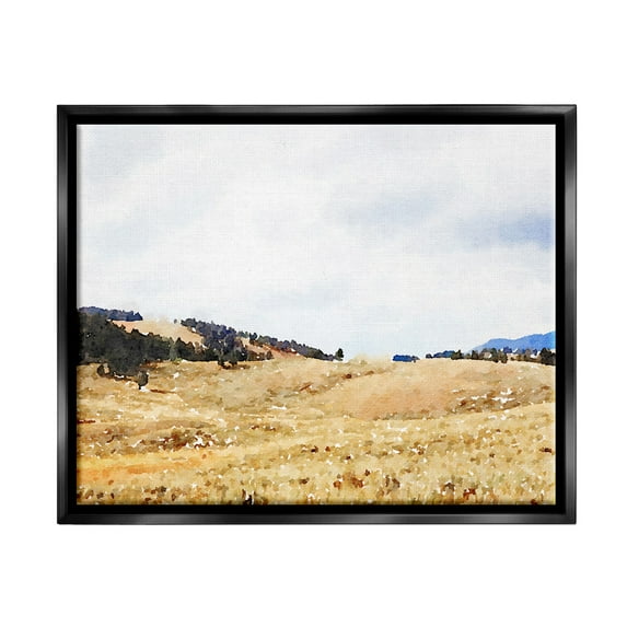 Stupell Montana Plains Rural Countryside Landscape Painting Black Floater Framed Art Print Wall Art