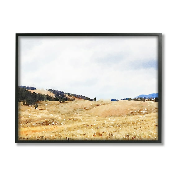 Stupell Montana Plains Rural Countryside Landscape Painting Black Framed Art Print Wall Art