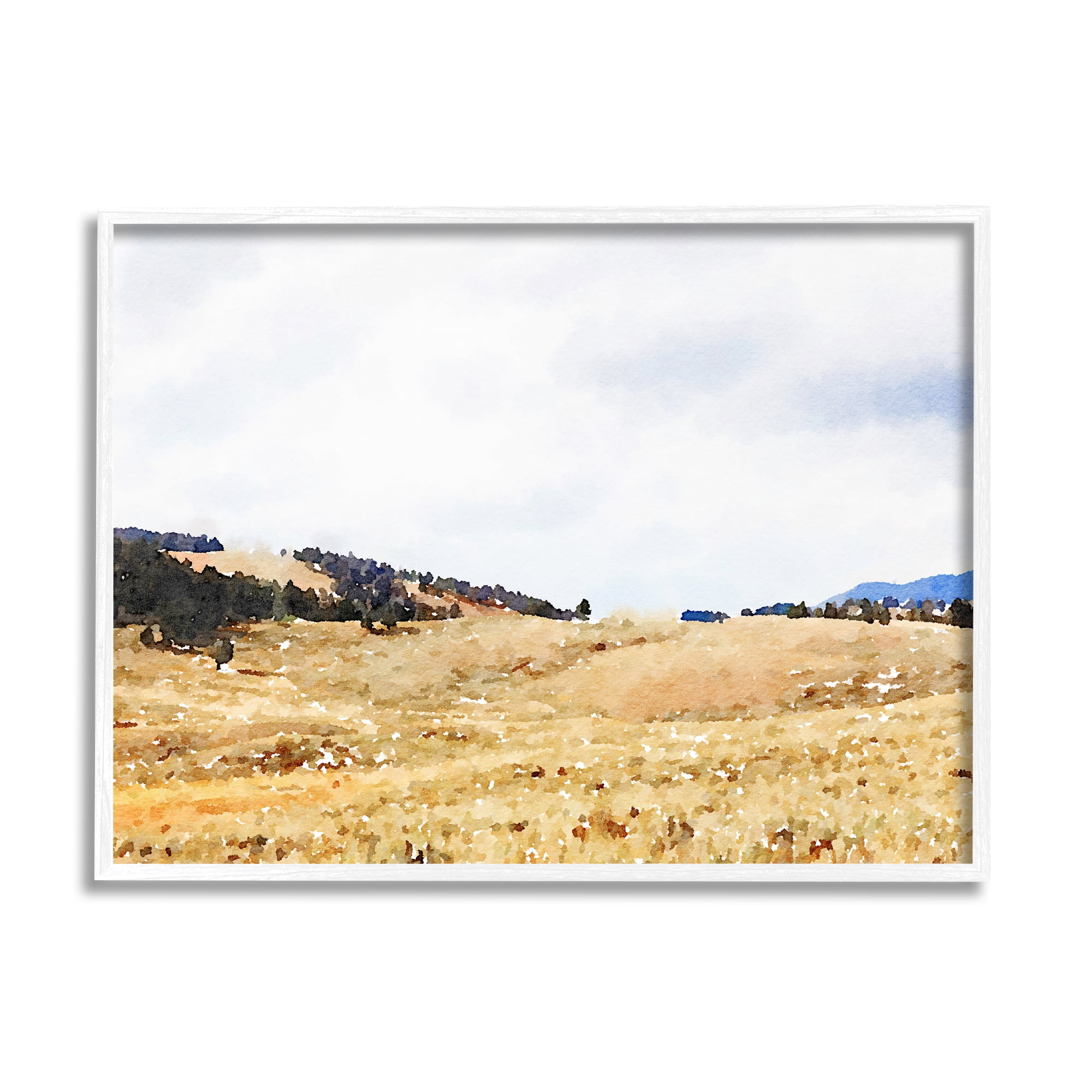 Stupell Montana Plains Rural Countryside Landscape Painting White Framed Art Print Wall Art