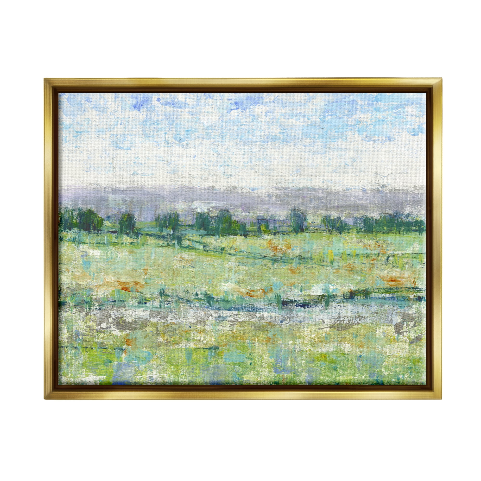Stupell Mountain Impressions Abstract Landscape Landscape Painting Gold Floater Framed Art Print Wall Art