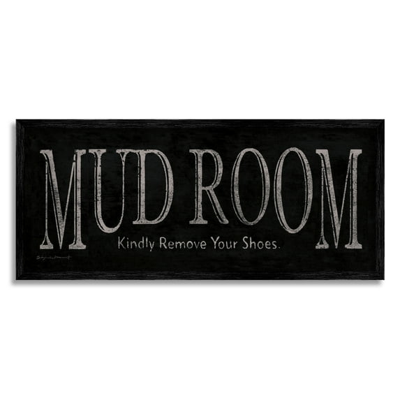 Stupell Mud Room Remove Shoes Reminder Inspirational Painting Black Framed Art Print Wall Art