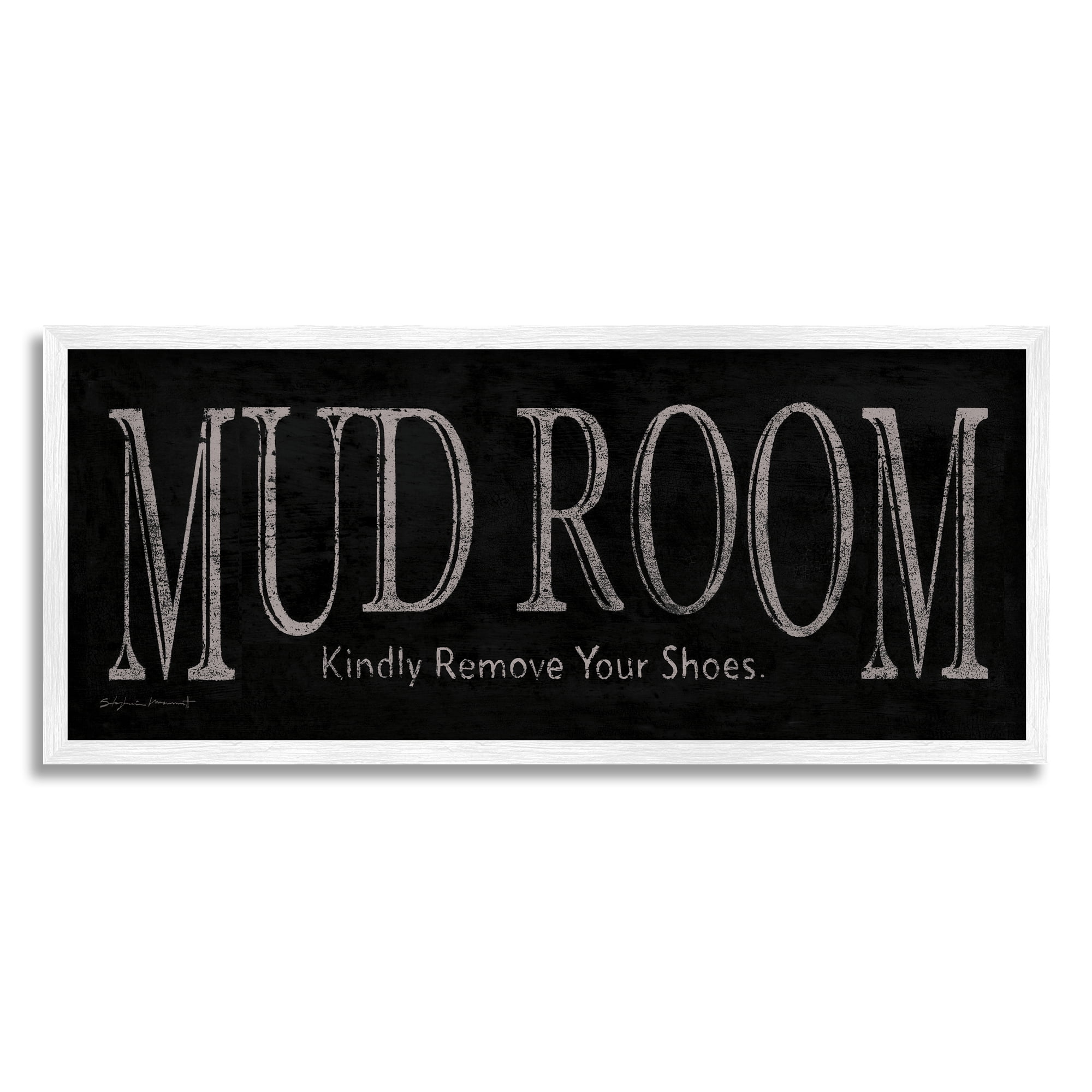 Stupell Mud Room Remove Shoes Reminder Inspirational Painting White Framed Art Print Wall Art