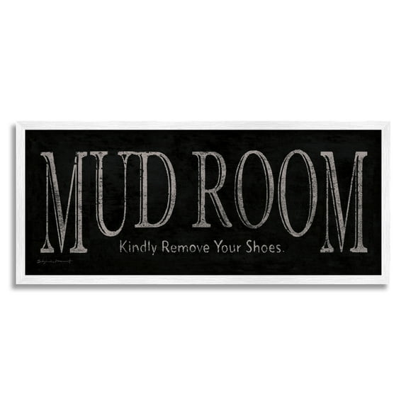 Stupell Mud Room Remove Shoes Reminder Inspirational Painting White Framed Art Print Wall Art