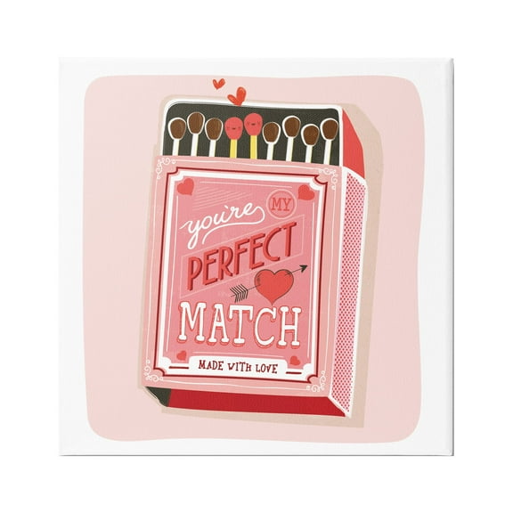 Stupell My Perfect Match Fun Romance Holiday Painting Gallery Wrapped Canvas Print Wall Art