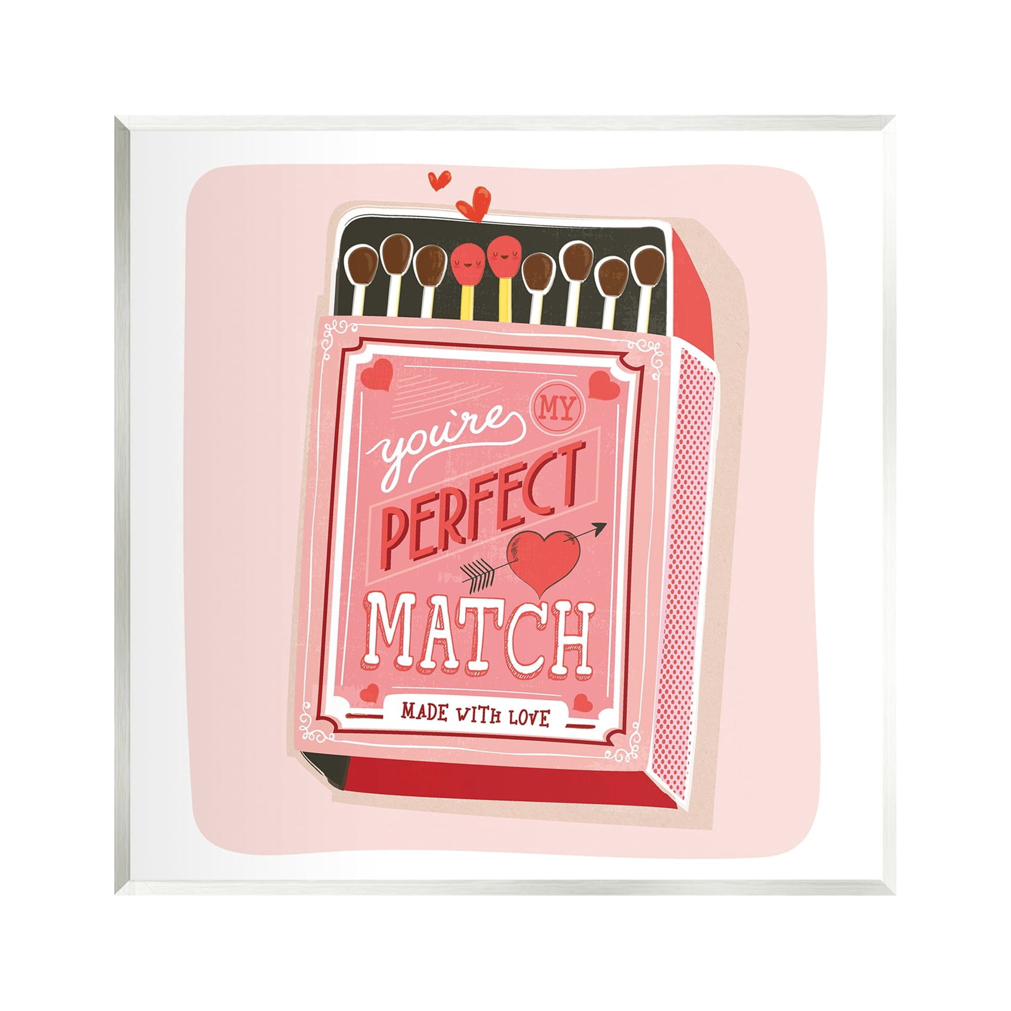 Stupell My Perfect Match Fun Romance Holiday Painting Wall Plaque Unframed Art Print Wall Art
