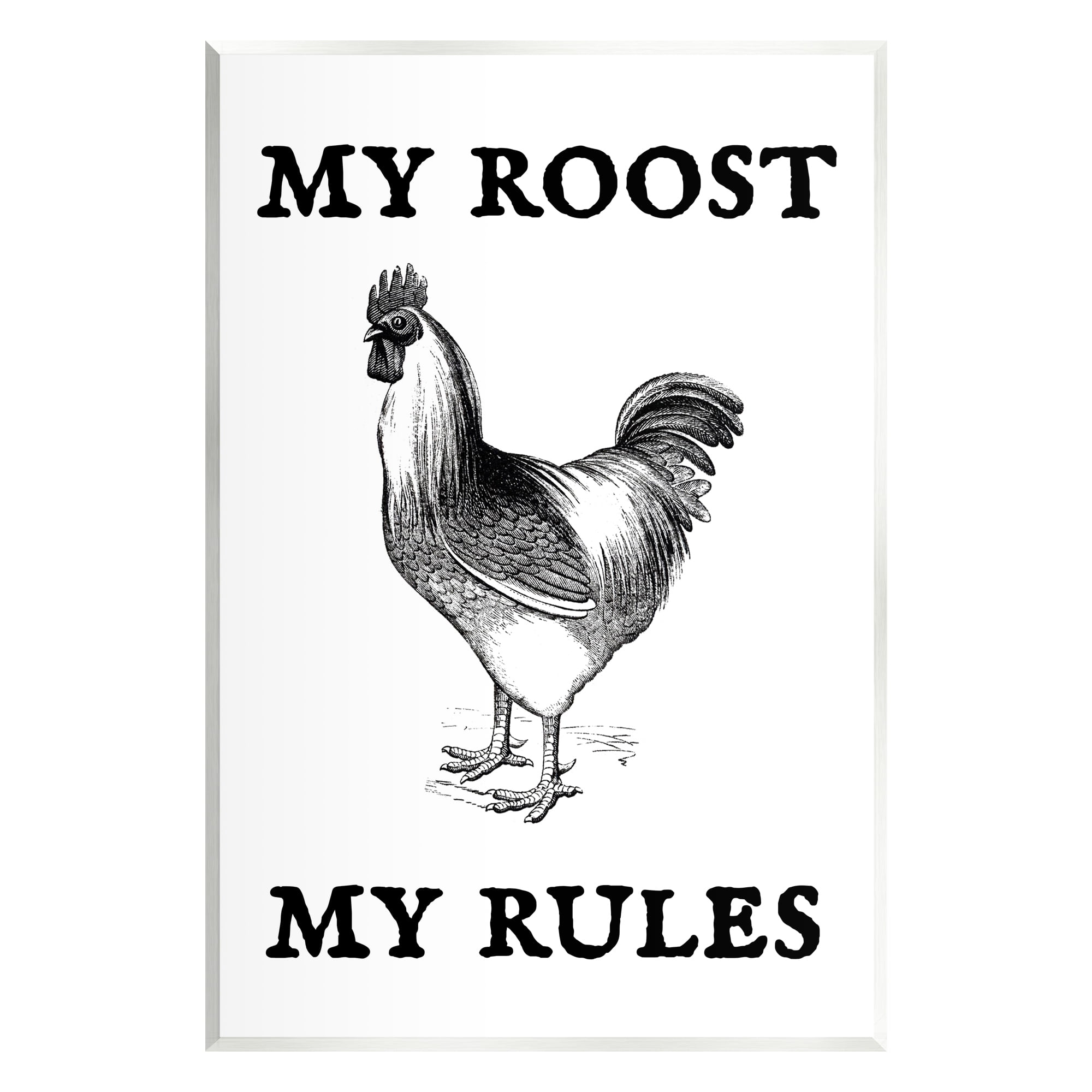 Stupell My Roost & Rules Funny Chicken Animals & Insects Painting Wall Plaque Unframed Art Print Wall Art