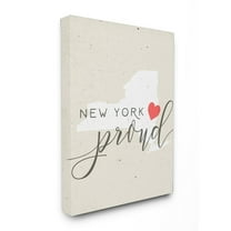 Stupell NYC Proud with Heart Stretched Canvas Wall Art 24 x 30