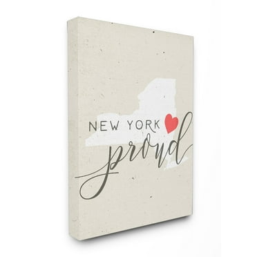 Stupell NYC Proud with Heart Stretched Canvas Wall Art 24 x 30