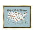 thumbnail image 1 of Stupell National Parks Adventures USA Map Animals & Insects Painting Gold Floater Framed Art Print Wall Art, 1 of 6