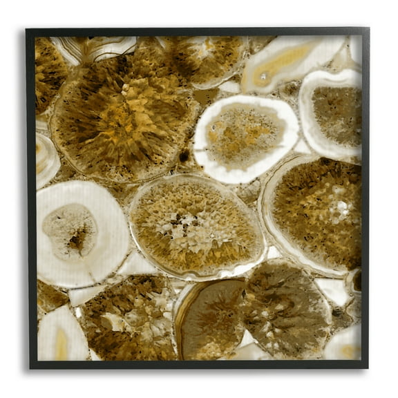 Stupell Natural Geode Crystals Arrangement Abstract Painting Black Framed Art Print Wall Art