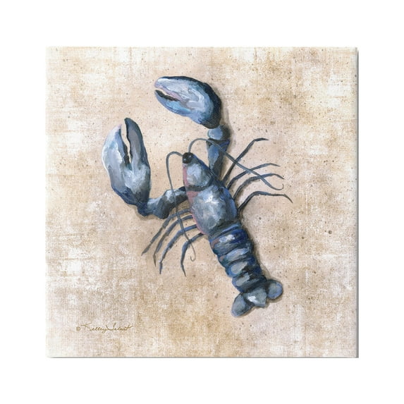Stupell Nautical Blue Lobster Sea Life Landscape Painting Gallery Wrapped Canvas Print Wall Art