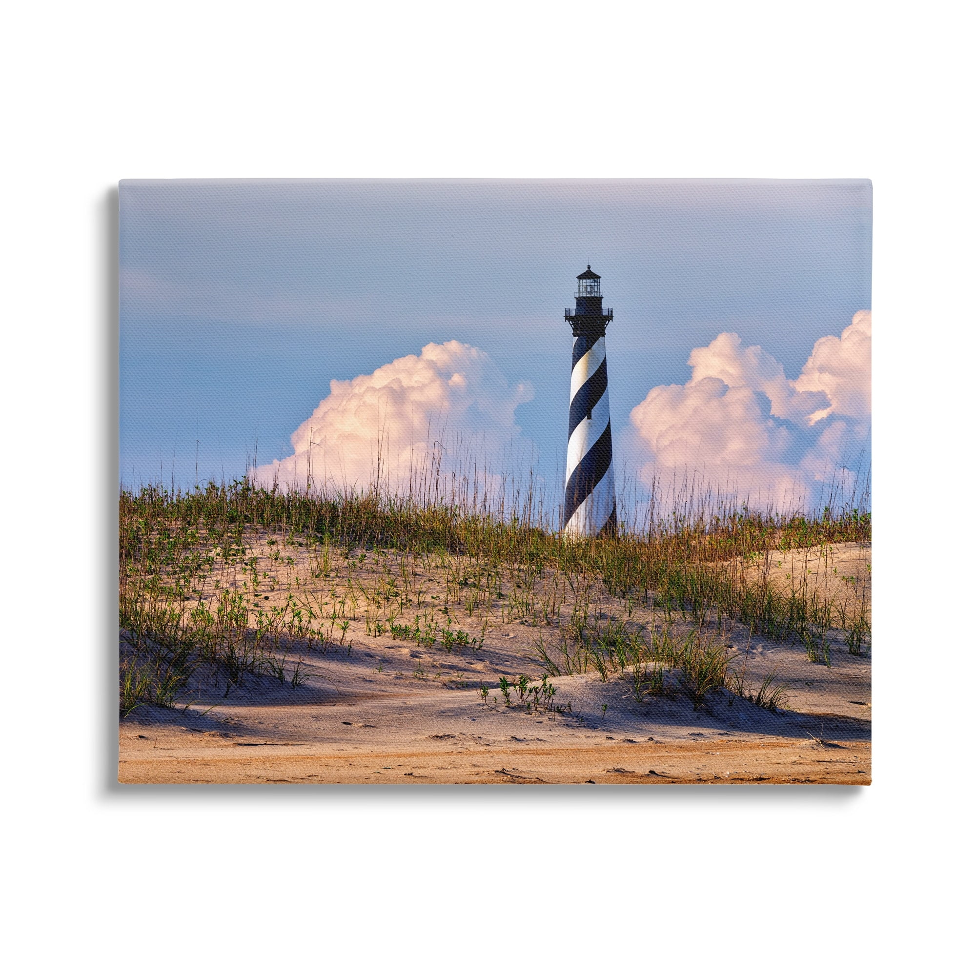 Stupell Nautical Lighthouse Cloudy Dunes Landscape Photography Gallery Wrapped Canvas Print Wall Art