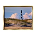 thumbnail image 1 of Stupell Nautical Lighthouse Cloudy Dunes Landscape Photography Gold Floater Framed Art Print Wall Art, 1 of 6