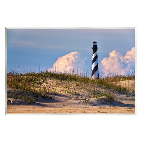 Stupell Nautical Lighthouse Cloudy Dunes Landscape Photography Wall Plaque Unframed Art Print Wall Art