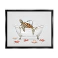 thumbnail image 1 of Stupell Nautical Turtle Bathtub Bathing Animals & Insects Painting Black Floater Framed Art Print Wall Art, 1 of 6