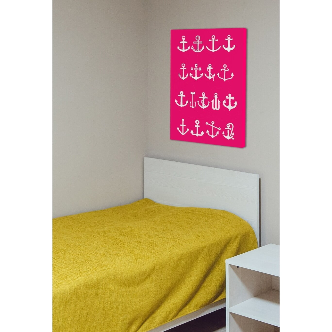 Stupell  Neon Anchors Stretched Canvas Wall Art 16 x 20